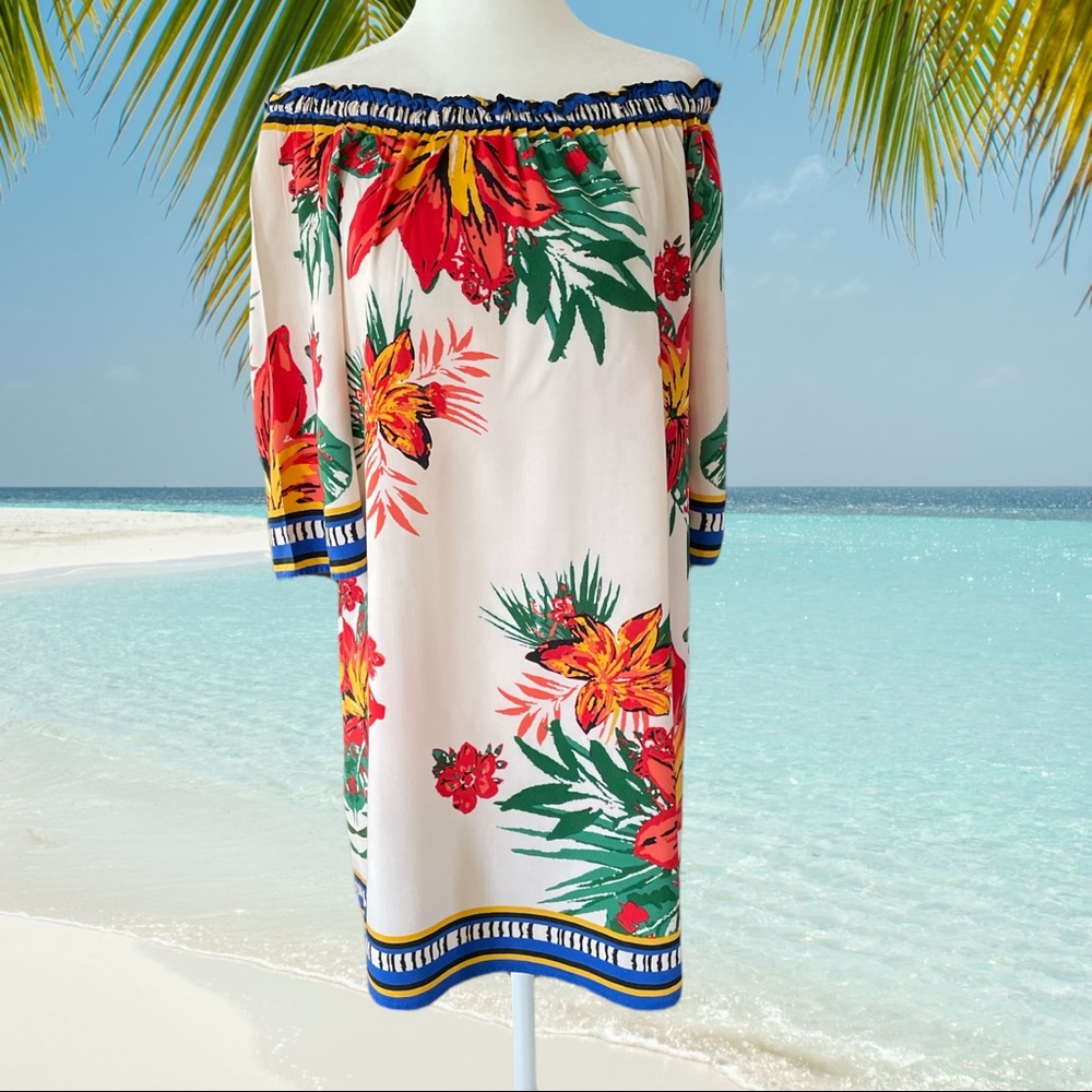 Freemarket by Flying Tomato Off Shoulder Hawaiian Print Cover Up